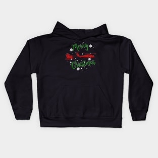 UH-60 Blackhawk Pulling Santa Merry Christmas Kids Hoodie